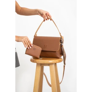 Impolo Neomi Taba Kadın Kombin Çanta 22X26 Cüzdan 12X10 Ebat