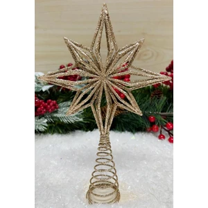 Beysüs Yılbaşı Çam Ağacı Süsü Tepe Yıldızı Kuzey Yıldızı Metal Gold 25 cm