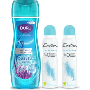 Ocean Fresh Deodorant 2x150ml Ve Duru Fresh Sensations Okyanus Ferahlığı Duş Jeli 450ml