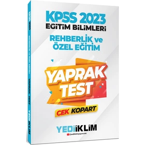 Yediiklim Yayınları KPSS 2023 Eğitim Bilimleri Rehberlik ve Özel Eğitim Çek Kopart Yaprak Test