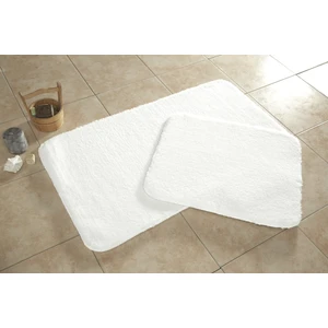 Elvira Home Kaymaz Taban 2'li Beyaz Yıkanabilir Peluş Banyo Paspası, Banyo Halısı, Klozet Takımı