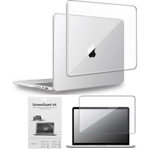 Macbook Air 13.6 İNÇ A2681 Uyumlu M2 - A3113 M3 Çip Parlak Kristal Şeffaf Kılıf + Ekran Koruyucu Film
