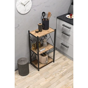 Arveni Metal Tekli Mutfak Rafı Malzeme Dolabı 3 Raflı Mikrodalga Fırın Rafı Çok Amaçlı