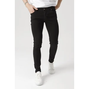 Erkek Siyah Slim Fit Dar Paça Likralı Kot Pantolon