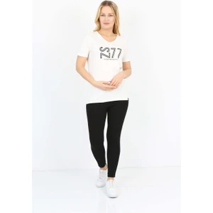 Banada Moda Baskılı Bisiklet Yaka Kısa Kollu T-Shirt