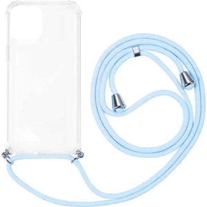 Piyasa Sepeti Apple iPhone 14 Plus 6.7'' Boyun Askılı Şeffaf Tank Kılıf Mavi