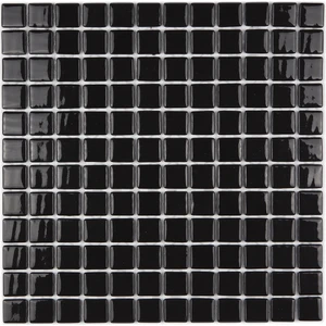 Mutfak, Banyo, Havuz, Sauna, Spa ve Tüm Yüzeyler Için 25X25 Siyah Cam Mozaik.