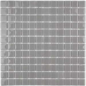 Mutfak, Banyo, Havuz, Sauna, Spa ve Tüm Yüzeyler Için 25X25MM Gri Cam Mozaik