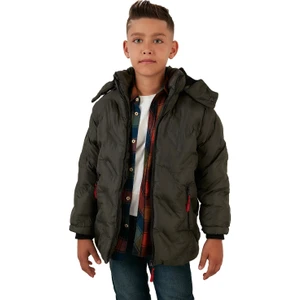 Life For Moda Erkek Çocuk Içi Peluş Astarlı Çıkarılabilir Kapüşonlu Su Geçirmez Mont 5053