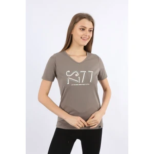 Banada Moda Kısa Kollu Baskılı V Yaka T-Shirt