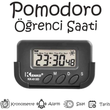 Kenko Pomodoro Öğrenci Saati KK-613D Kronometreli Özellikli Çalışma