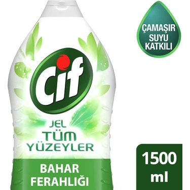 Cif Jel Yüzey Temizleyici Tüm Yüzeyler İçin Çamaşır Suyu Katkılı Bahar Ferahlığı 1500