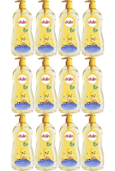 Dalin Bebek Şampuanı 400ML Rahat ve Mutlu Saç ve Vücut Şampuanı Vanilya Kokulu (12 Li Set)