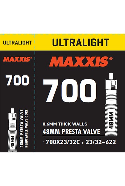 Maxxis Bisiklet Iç Lastik 700X23/32C 48 mm Presta Iğne Sibop Maxxis Ultralıght
