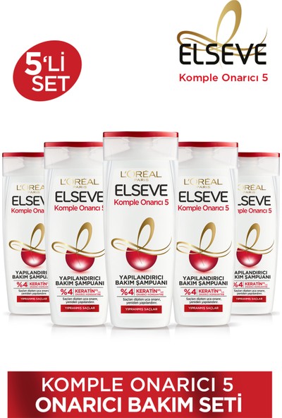 Elseve Komple Onarıcı 5 Yapılandırıcı Bakım 5'li Şampuan Seti