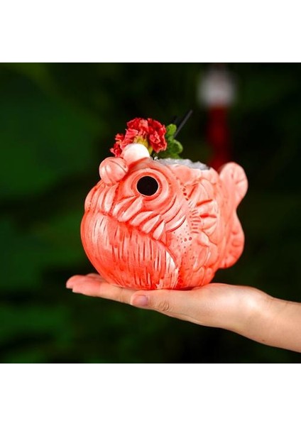 Popüler 3D Gerçekçi Piranha Yaratıcı Kokteyl Cam Bar Balık Sorbet Dondurma Kase Hawaii Komik Gözlük Kupası Kokteyl Camı (Yurt Dışından)