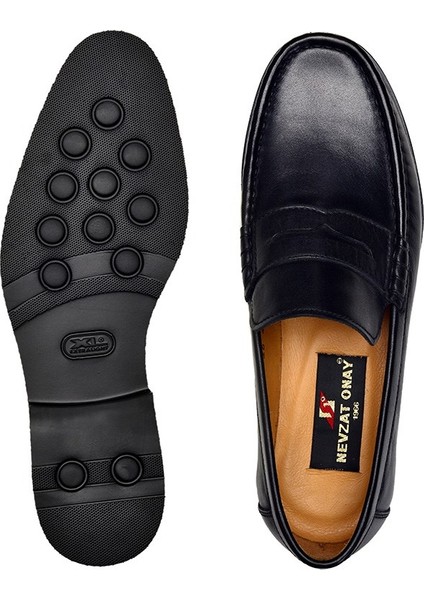 Deri Siyah Günlük Loafer Erkek Ayakkabı -8695- modelleri