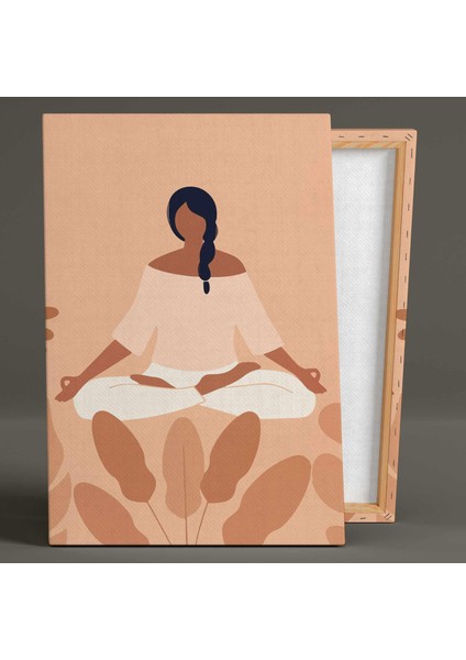 Yoga Yapan Kız Minimal Ilüstrasyon Kanvas Tablo fiyatları