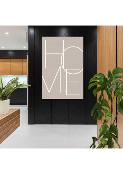 Home Yazısı Ev Tipografik Modern Bej Minimal Kanvas Tablo