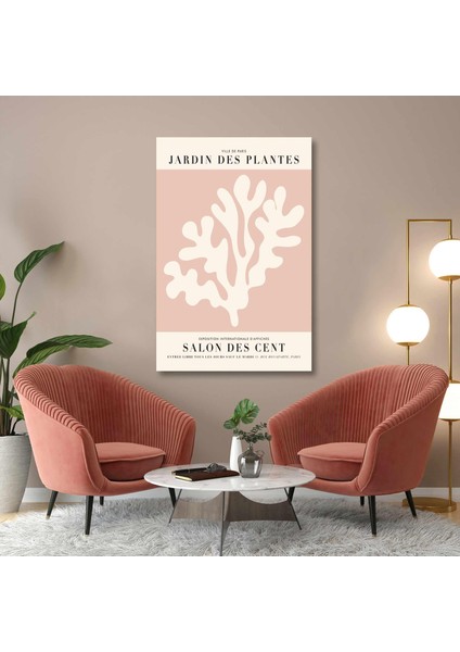 Minimal Boho Pembe Bitki Minimal Kanvas Tablo