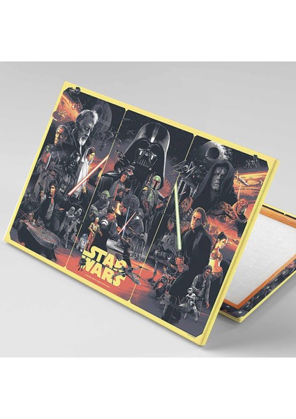 Star Wars Üçlemesi Galaksi Uzay Dart Wader Han Solo Prenses Lea Kanvas Tablo