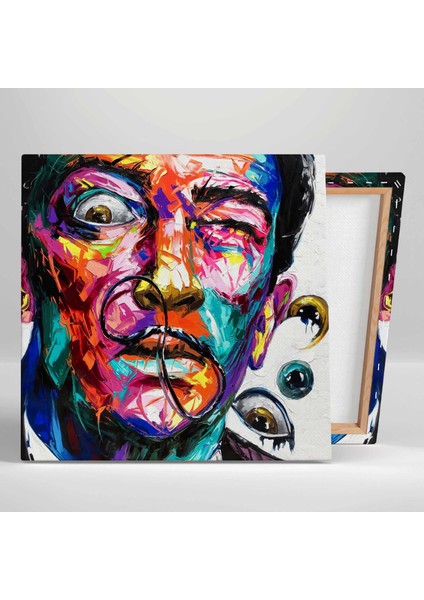 Ünlü Sürrealist Ressam Salvador Dali Renkli Portresi Kanvas Tablo fiyatları