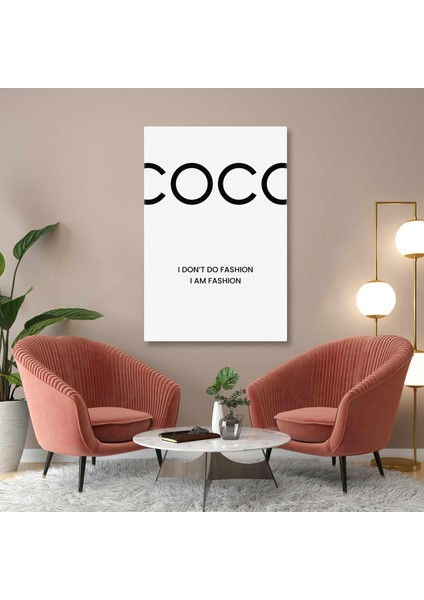 Coco Chanel Sözü Tipografik Moda Öncüsü Kanvas Tablo