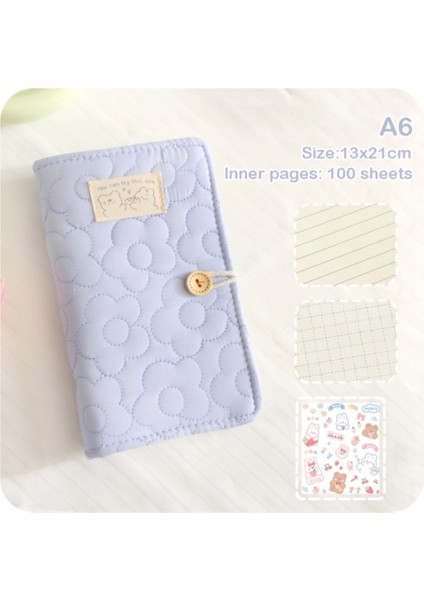 Gevşek Yapraklı Tokalı A6 Defter Günlük - Mavi (Yurt Dışından)