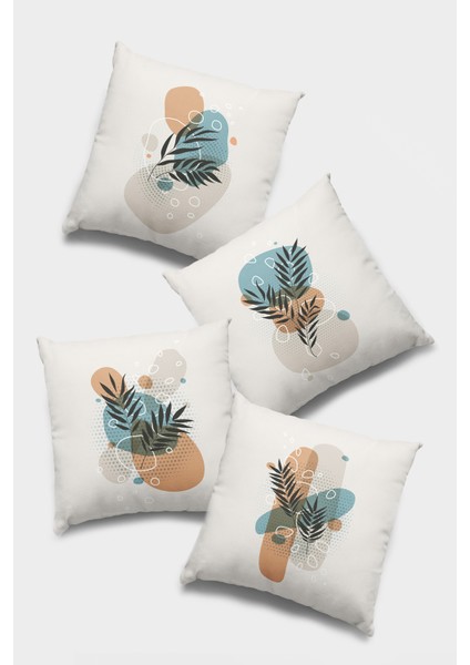 Çift Taraflı 4'lü Kırlent Kılıfı 43X43 Cm Gizli Fermuar Premium Dokuma Tay Tüyü Kumaş 4KR015