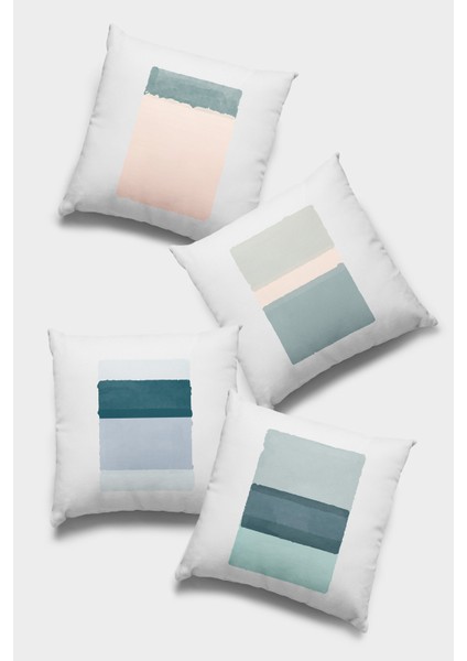 Çift Taraflı 4'lü Kırlent Kılıfı 43X43 Cm Gizli Fermuar Tay Tüyü Premium Dokuma Kumaş 4KR016