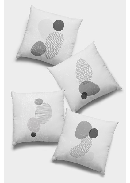 Çift Taraflı 4'lü Kırlent Kılıfı 43X43 Cm Gizli Fermuar Tay Tüyü Dokuma Premium Kumaş 4KR030