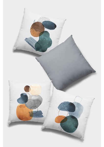 Çift Taraflı 4'lü Kırlent Kılıfı 43X43 Cm Gizli Fermuar Dokuma Tay Tüyü Premium Kumaş 4KR043