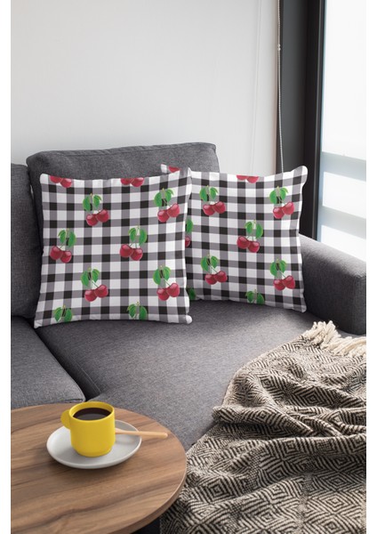 Dokuma Leke Tutmaz Premium Tay Tüyü Kumaş Çift Taraflı Kiraz Kırlent Yastık Kılıfı 43X43 Cm KRL215