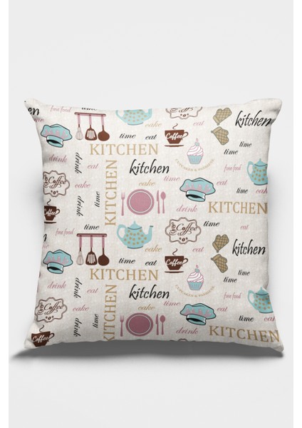 Dokuma Kumaş Premium Tay Tüyü Leke Tutmaz Çift Taraflı Kitchen Kırlent Yastık Kılıfı 43X43 Cm KRL336