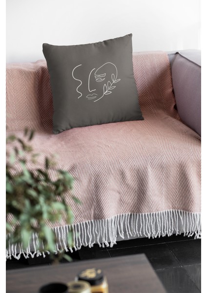 Leke Tutmaz Premium Tay Tüyü Kumaş Çift Taraflı Kırlent Soyut Yastık Kılıfı 43X43 Cm KRL044 fiyatları