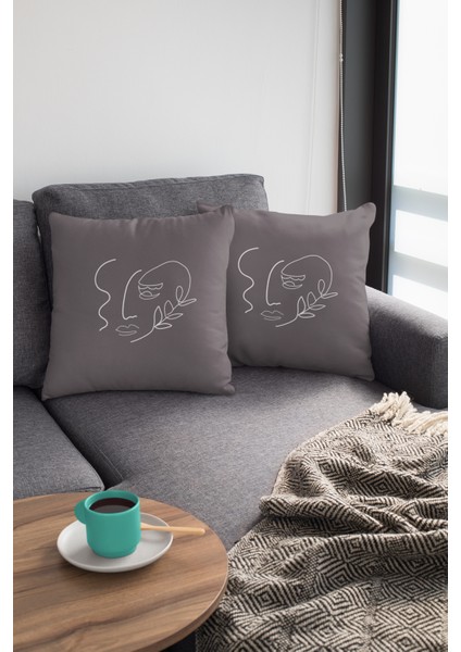 Leke Tutmaz Premium Tay Tüyü Kumaş Çift Taraflı Kırlent Soyut Yastık Kılıfı 43X43 Cm KRL044 modelleri