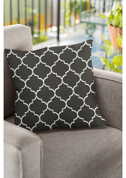 Premium Tay Tüyü Dokuma Kumaş Çift Taraflı Fas Desen Kırlent Yastık Kılıfı 43X43 Cm KRL121