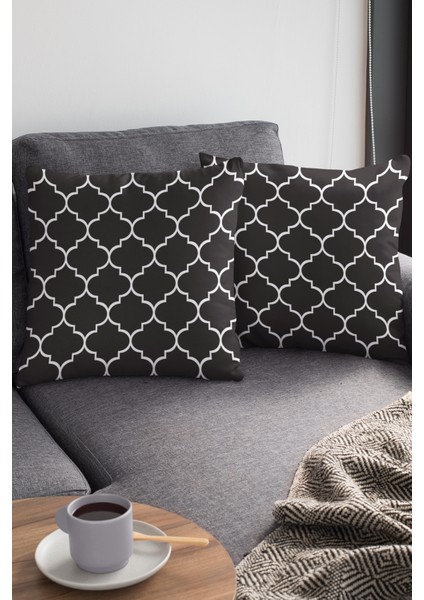 Premium Tay Tüyü Dokuma Kumaş Çift Taraflı Fas Desen Kırlent Yastık Kılıfı 43X43 Cm KRL121