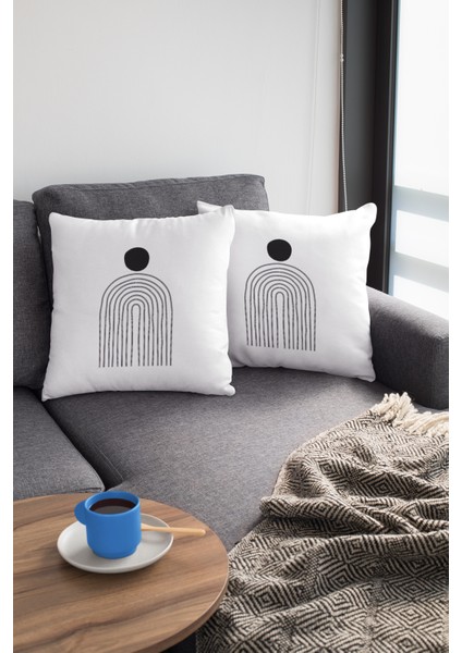 Leke Tutmaz Premium Tay Tüyü Kumaş Çift Taraflı Kırlent Yastık Kılıfı Soyut 43X43 Cm KRL458