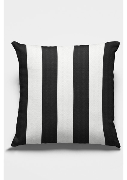 Dokuma Premium Tay Tüyü Kumaş Çift Taraflı Çizgili Kırlent Yastık Kılıfı 43X43 Cm KRL151