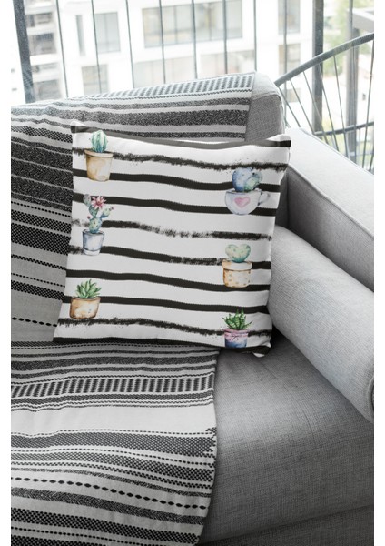 Leke Tutmaz Premium Tay Tüyü Dokuma Kumaş Çift Taraflı Kırlent Yastık Kılıfı Kaktüs 43X43 Cm KRL118 fiyatları