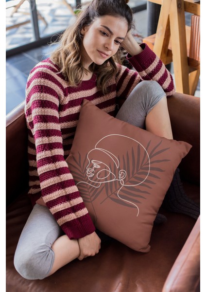 Tay Tüyü Premium Leke Tutmaz Kumaş Çift Taraflı Soyut Kırlent Yastık Kılıfı 43X43 Cm KRL036 fırsatları