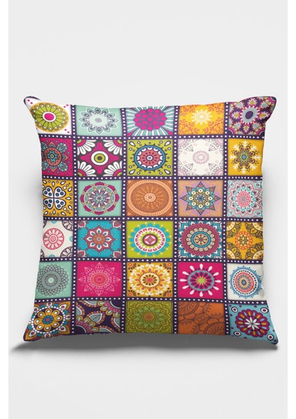 Dokuma Premium Tay Tüyü Kumaş Çift Taraflı Çini Desenli Kırlent Yastık Kılıfı 43X43 Cm KRL109 fiyatları