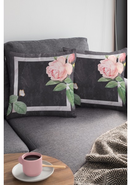 Premium Tay Tüyü Dokuma Kumaş Çiçekli Çift Taraflı Kırlent Yastık Kılıfı 43X43 Cm KRL095 modelleri