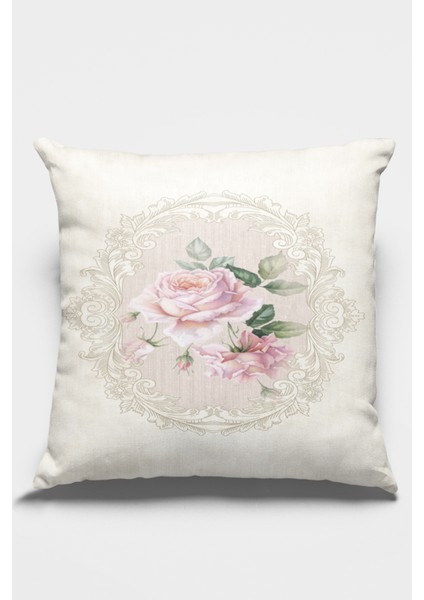 Çift Taraflı Kırlent Yastık Kılıfı Çiçekli Dokuma Premium Tay Tüyü Kumaş 43X43 Cm KRL314 fiyatları