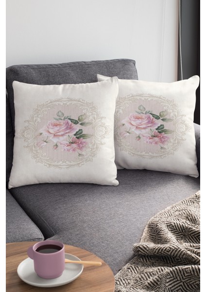 Çift Taraflı Kırlent Yastık Kılıfı Çiçekli Dokuma Premium Tay Tüyü Kumaş 43X43 Cm KRL314 modelleri