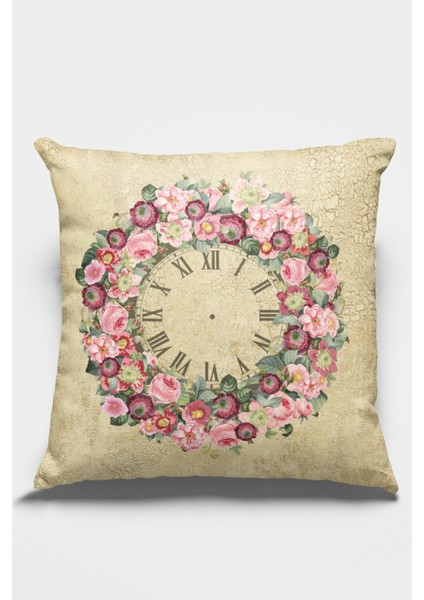 Çiçekli Kırlent Yastık Kılıfı Premium Tay Tüyü Dokuma Kumaş Çift Taraflı 43X43 Cm KRL340 fiyatları
