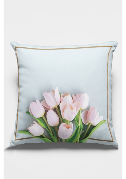 Tay Tüyü Dokuma Premium Kumaş Çift Taraflı Kırlent Yastık Kılıfı Çiçekli 43X43 Cm KRL441 fiyatları