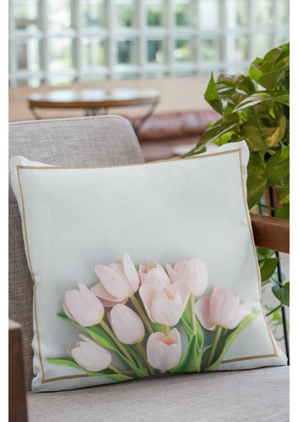 Tay Tüyü Dokuma Premium Kumaş Çift Taraflı Kırlent Yastık Kılıfı Çiçekli 43X43 Cm KRL441 fırsatları