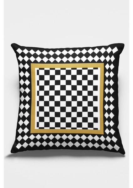 Tay Tüyü Dokuma Premium Kumaş Çift Taraflı Kırlent Fas Desen Yastık Kılıfı 43X43 Cm KRL073